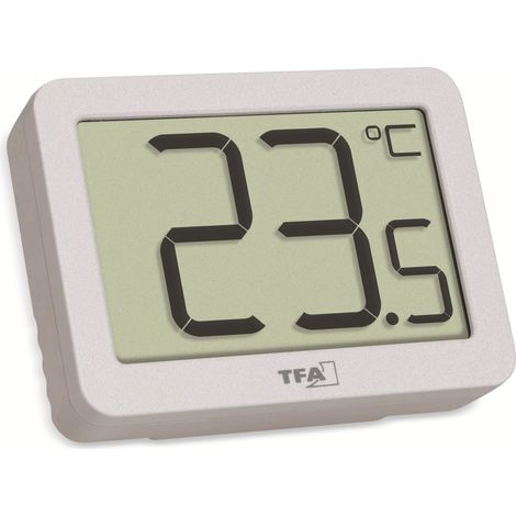 Thermometer für Innenräume – Temperaturkontrolle mit Höchst- und Tiefstwerten – Kompakt mit Magnet und Ständer – Weiß – TFA (1/2)