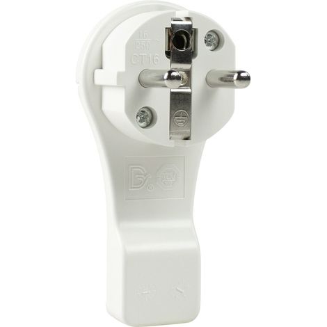 AS Schwabe 45030 Schutzkontakt-Flachstecker Kunststoff mit Aussteckhilfe 230 V Weiß IP20