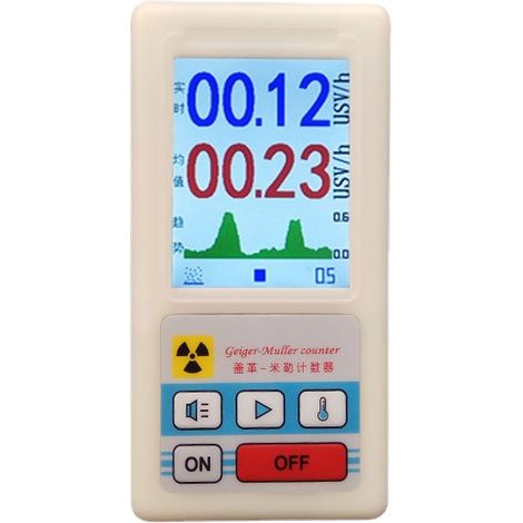 Compteur Geiger BR‑6, Dosimètre de Rayonnement à Détecteur Radioactif Multifonctionnel à Lecture Facile avec écran LCD pour Rayonnement Nucléaire Rayonnement électromagnétique