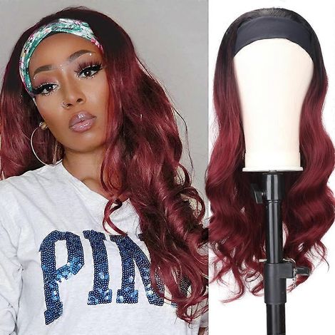 Perruque synthétique ondulée avec bandeau pour femme noire ou blonde naturelle, style body wave, idéale pour les femmes noires.