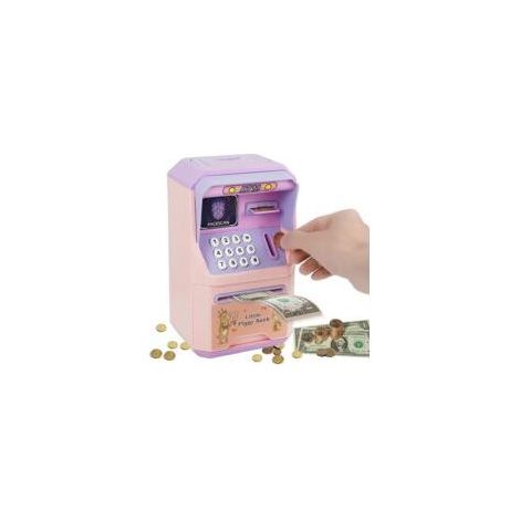 Tirelire électronique code accès - 1 pièce, Coffre-fort billets pièces, Distributeur son, Pour 3-12 ans - /Multicolore (1/5)