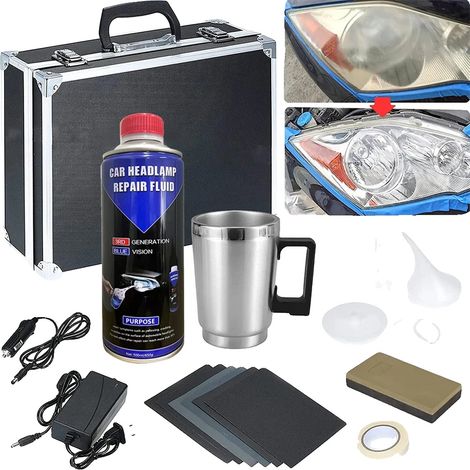 Kit de restauration de phares, anti-rayures, propriétés hydrophobes, polissage des phares (1/2)