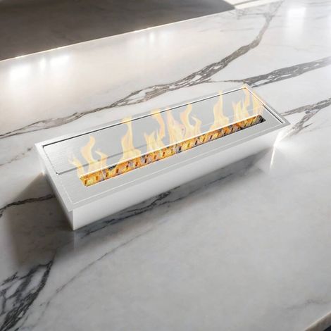 Dmora - Quemador Dru, Hornillo, Elemento calefactor, Incinerador, Made in Italy, 18x61 h10 cm, Plata (1/3)