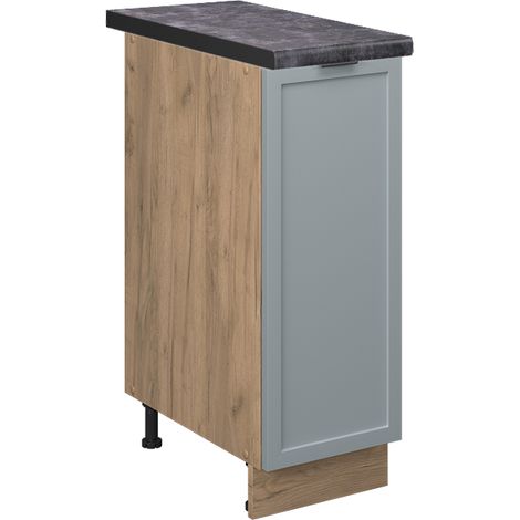 Meuble de cuisine Fame-Line, Bleu clair-gris, 30 cm , PT Anthracite, Vicco (1/5)