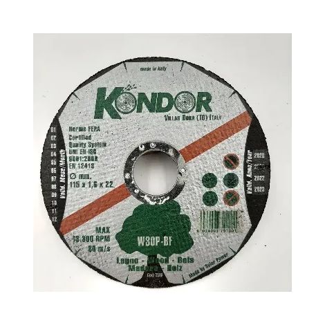 DISCO ABRASIVO KONDOR PER LEGNO D.115X1,6X22 mm