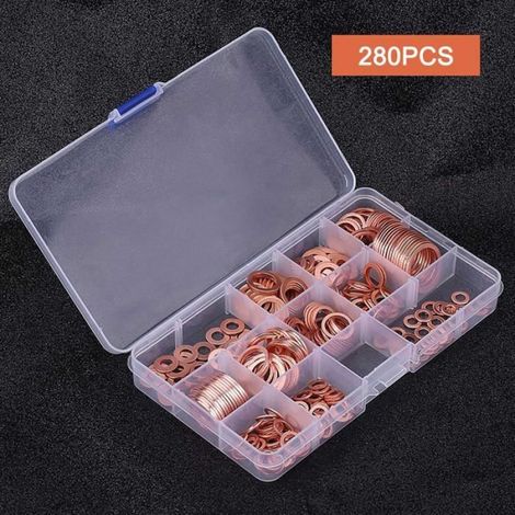 Kits de joints d'étanchéité - - Cuivre massif - 280 pièces - 12 tailles - Or (1/4)