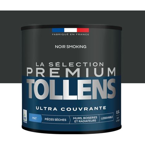 Tollens - Peinture intérieure couleurs - La Sélection Premium Mat - Ultra Couvrante - Noir Smoking 0,5 L - 6m²