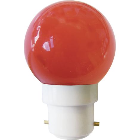 Ampoule LED Sphérique Rouge 0,7W - 30LM, Plastique Rouge Haute Résistance, Idéale pour Guirlandes à Douilles B22- TIBELEC