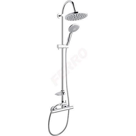 Ferro Système de douche chrome mitigeur thermostatique design (1/3)