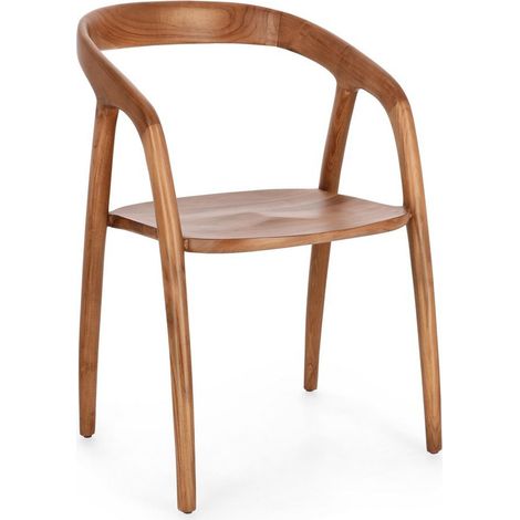 Sedia "Dotty" con legno teak, per arredo interno con braccioli, 54,5 x 56 x h 76,5 cm -Marrone / Confezione da 1 pezzo