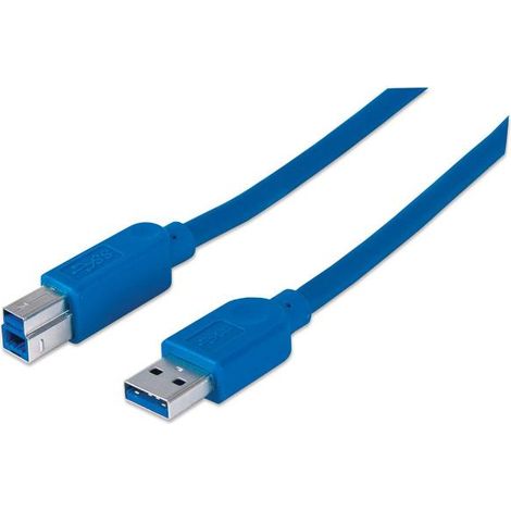 MANHATTAN Cavo USB 3.0 tipo A/B M/M 3mt blu (1/4)