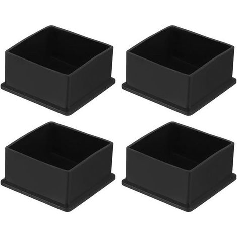 Juego de 4 protectores cuadrados para patas de sillas，60 mm x 60 mm de diámetro exterior，color negro (1/2)