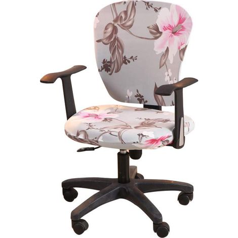 Housse de chaise de bureau - Protection en polyester extensible, housse universelle pour fauteuil pivotant, gris bleu (1/5)