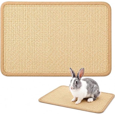 Sisal Scratching Mat for Rabbit, 20 x 40 cm  Rabbit Cage Mat for Claw and Teeth Care, Chew Toys for Sleeping and Nesting for Rabbits, Cats and Small (1/5)