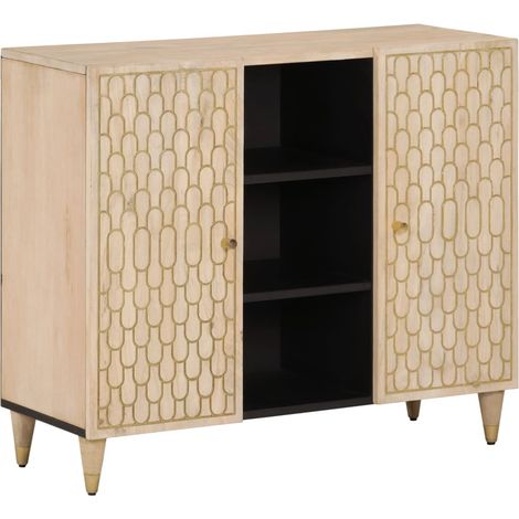 Armoire latérale 90x33x75 cm bois massif de manguier vidaXL (1/6)