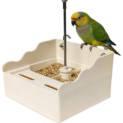 Mangeoire pour cage à oiseaux Bol bassin grande capacité pour animaux Bol de bain et mangeoire d'oiseaux Pour maison, intérieur, extérieur, jardin, cour, balcon, aras, perroquets, moineaux, perr (1/5)
