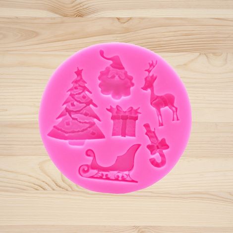 Weihnachtliche Silikonform zum Selberbacken, für Schokolade, Fondant, dekorative Torten, Modellierwerkzeug (17) (1/3)