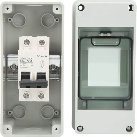2-poliger 10-A-IP65-wasserdichter Gleichstrom-Leistungsschalter, 1000-V-Photovoltaik-Solar-Trennschalter mit wasserdichtem Gehäuse zum Schutz von Stromkreisen (1/5)