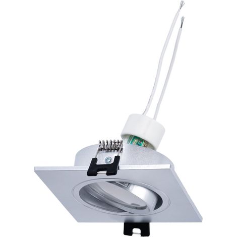 KIT Aro Downlight Cuadrado 93x93mm (plata) + Bombilla GU10 5,4W - Blanco Frío (1/5)