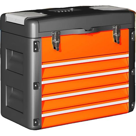 Boîte de rangement à outils, acier et plastique, 4 tiroirs, 49,7L x 25,3l x 40,7H cm, supporte jusqu'à 30 kg, design léger (1/5)