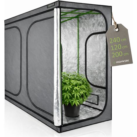 ZELSIUS Grow Tent 240 x 120 x 200 cm grau/schwarz Pflanzenzucht Indoor