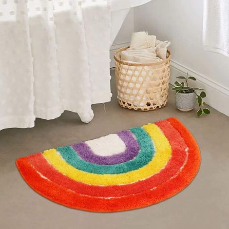 Tapis de jeu pour enfants, tapis arc-en-ciel 50 x 80 cm, tapis de bain personnalisé, doux et antidérapant, idéal pour le salon, la salle de bain, la salle de jeux ou la chambre d'enfant. Cadeau de nai (1/5)