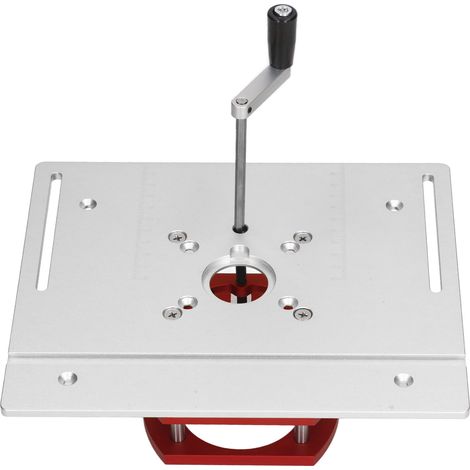 Plateau élévateur pour défonceuse manuel kit socle insertion table à toupie argenté aluminium inox (1/5)