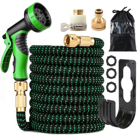 50ft Expandable Garden Hose with Nozzle, Heavy Duty Retractable Hose (1/5)