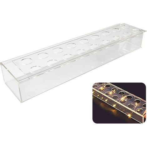 Jarrón rectangular de acrílico transparente con macetas bajas y altas para la decoración de la mesa de la sala de estar, como decoración de mesa, grande (1/5)
