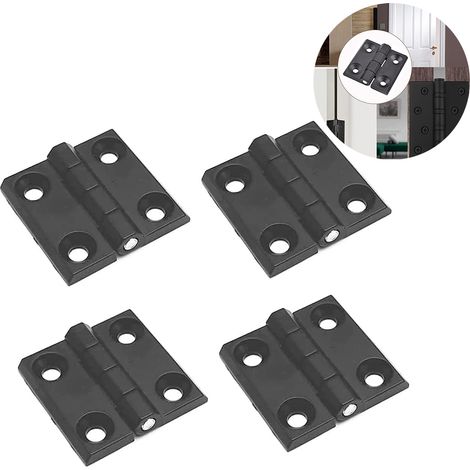 4 Charnières Plates Pliantes Extérieur Inox, Porte Lourde Entrée Chambre (1/5)