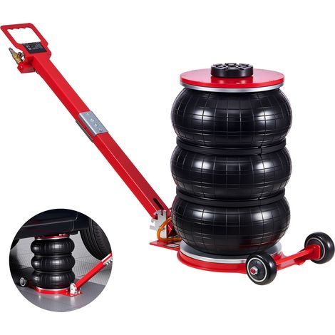 Mophorn Pneumatischer Wagenheber 5 t mit 6 Stahlrohren und verstellbarem langem Griff, Hubhöhe von 140–464 mm, schnelles Anheben, Druckluftheber für Autos, SUVs und Pickups
