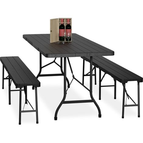 Juego de muebles plegables de 3 piezas para jardín de cerveza