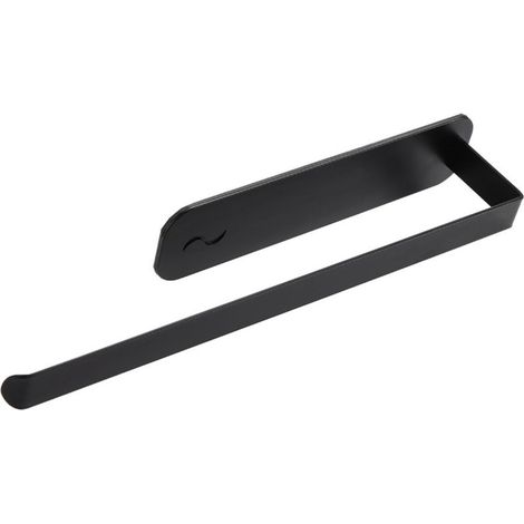 Support Pour Rouleau De Cuisine - Acier Au Carbone Brossé - Étanche Et Résistant À La Corrosion - Montage Horizontal Ou Vertical - Longueur 30,8 Cm - Noir - 1 Pièce (1/5)
