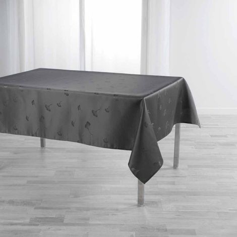 Nappe Imprimé Jacquard "Ophélie" 140x250cm Anthracite (1/4)