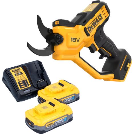 Tijeras de podar sin cable DeWalt DCMPP 568 H2 18 V 38 mm + 2x batería Powerstack 5,0 Ah + cargador (1/5)