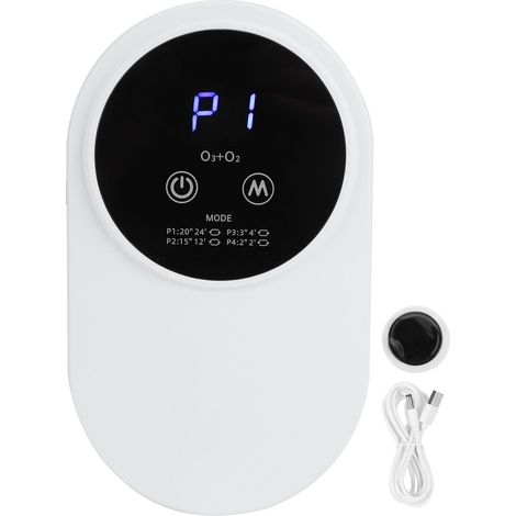 Ortviai Purificateur d'air à ions négatifs et ozone, USB, 4 niveaux, blanc, 19 x 11,1 x 3,4 cm, pour maison et voiture (1/5)