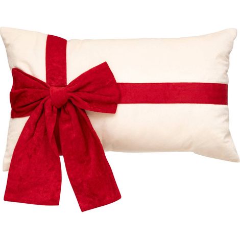 Cuscino a fiocco vel creme 30x50 - Feeric lights & christmas