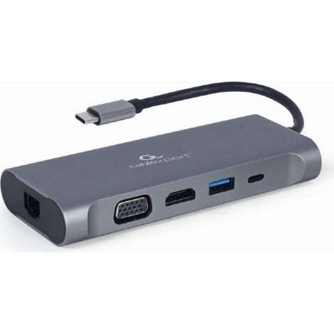 Gembird A-CM-COMBO7-01 notebook dock/port replicator USB 3.2 Gen 1 (3.1 Gen 1) Type-A Gray (1/5)