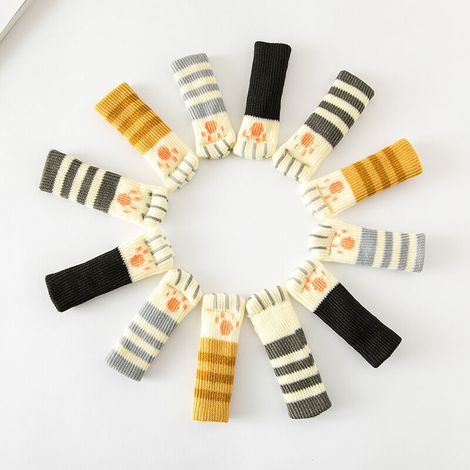 16Pièces Chaussette Chaise, Élastique Chaussette pour Chaise, Tricotage Protection Pied de Chaise, Mignonne Patte de Chat Chaussette de Chaise pour Pieds de Meubles (1/4)