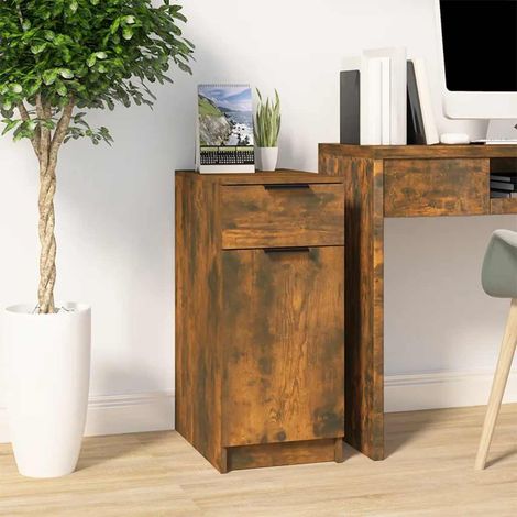 vidaXL Armadietto Scrivania Rovere Fumo 33,5x50x75cm Legno
