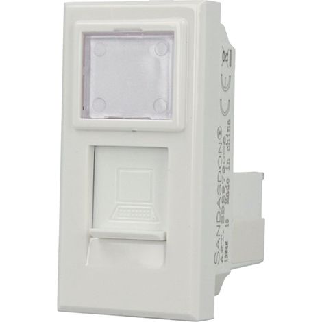Presa Dati Lan RJ45 CAT5E Bianco Coperchio Compatibile Bticino Axolute (1/3)