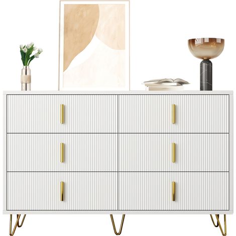 Elegantes Sideboard mit modernem Design, Kommode und viel Stauraum, goldene Griffe (1/5)