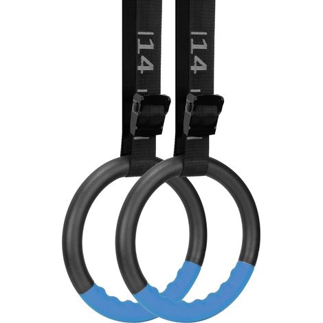 Set d'Anneaux de Gymnastique - Anneaux Olympiques avec 4,6m Sangle en Nylon Réglable, Anneaux Traction ABS Antidérapant pour Ringe Gym Intérieur (1/5)