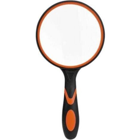 [NEVER USED] Large glass reading magnifier for scientific books, newspapers, reading, insects, hobbies, superior observation, black and orange