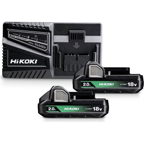Kit 2 batterie 18V 2Ah BSL 1820M + caricabatterie 14,4V-18V HIKOKI UC18YFSLWFZ