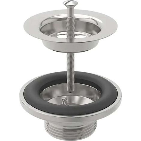 Soupape de vidange pour siphon WT-UP, en acier inoxydable avec croix 241503 (1/2)