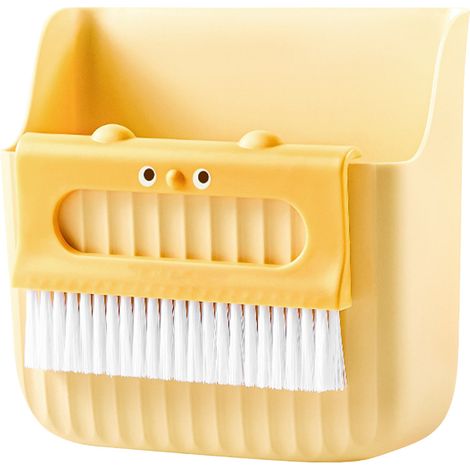 Ensemble de petits balais et pelles à poussière, ours mignon, Kit de bureau Compact multifonctionnel, outils de nettoyage pour clavier de bureau jaune (1/5)
