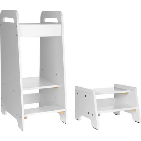 Learning Tower Kitchen Helper & Step Stool Set (White) (1/5)