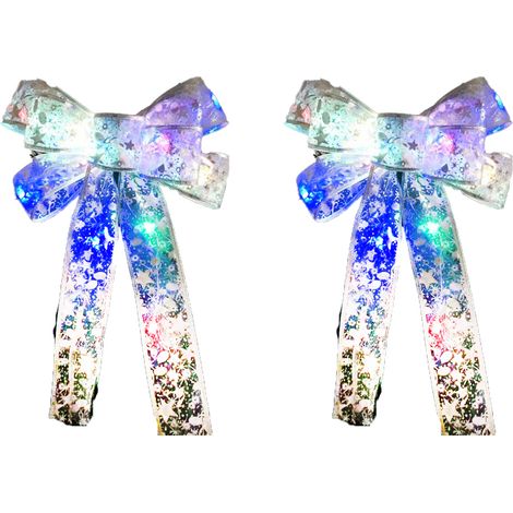 Ruban Lumineux Noël - Bow Transparent Avec Led Cuivre - Décoration Arbre Et Cadeaux - 1 Pièce (1/5)