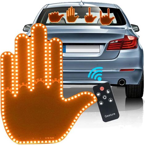 Geeignete Fingergesten-Leuchte, Auto-Fingerleuchte für Verkehrswarnschilder, LED-Leuchte für Mittelfingergeste für Auto-LED-Schilder, Lustige Auto-Fingerleuchte, LED-Leuchte für Mittelfinger (1/5)